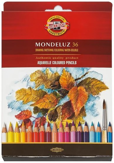 KOH-I-NOOR 3719 (36) Набор высококачественных акварельных цветных карандашей  "Mondeluz", 36 цветов, в картонной  коробке